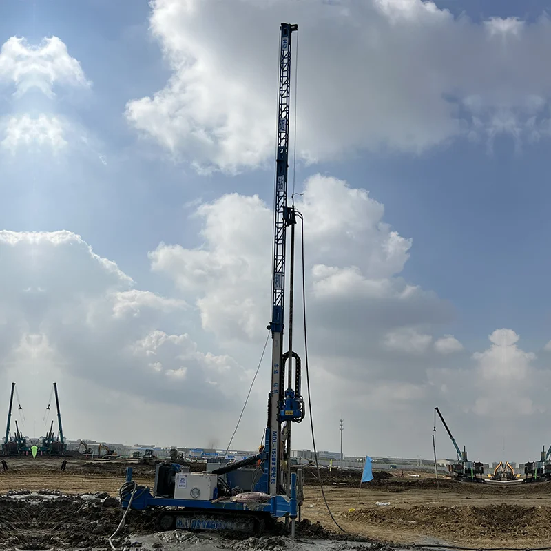 Nakataas na jet drilling rig